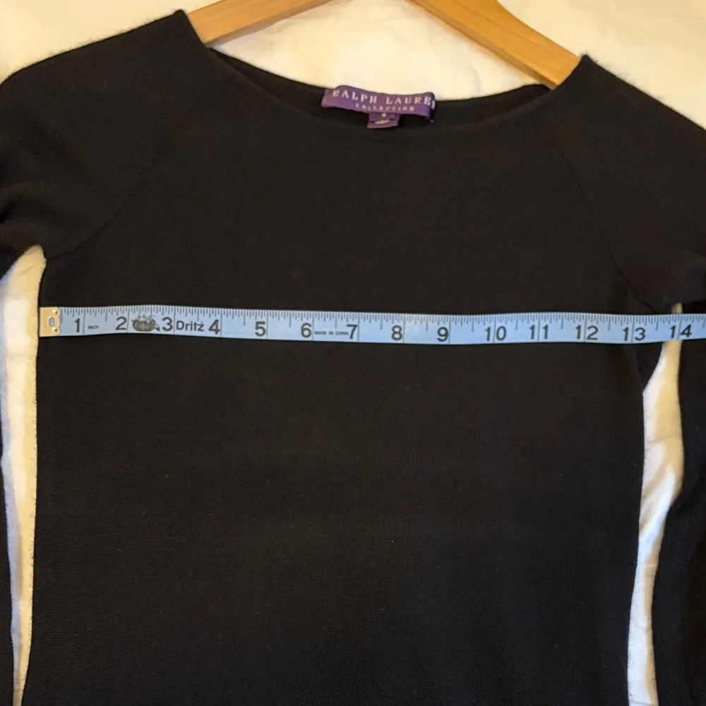 Ralph Lauren Purple Label Black Cashmere Classic Sweater in Small - Picture 8 of 9